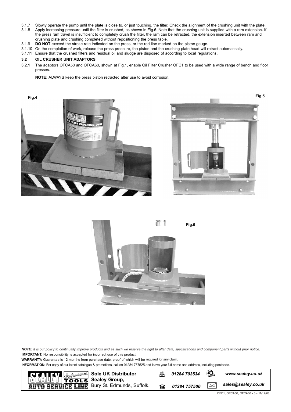 Sealey OFC1 User Manual | Page 2 / 2