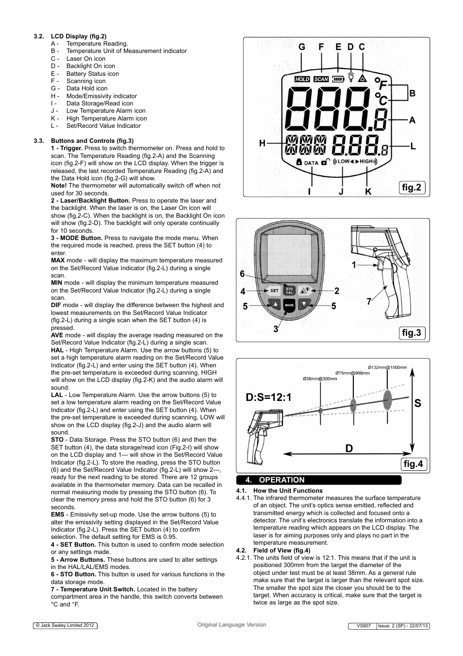 Fig.2 fig.3, Fig.4, Operation | Sealey VS907 User Manual | Page 2 / 4