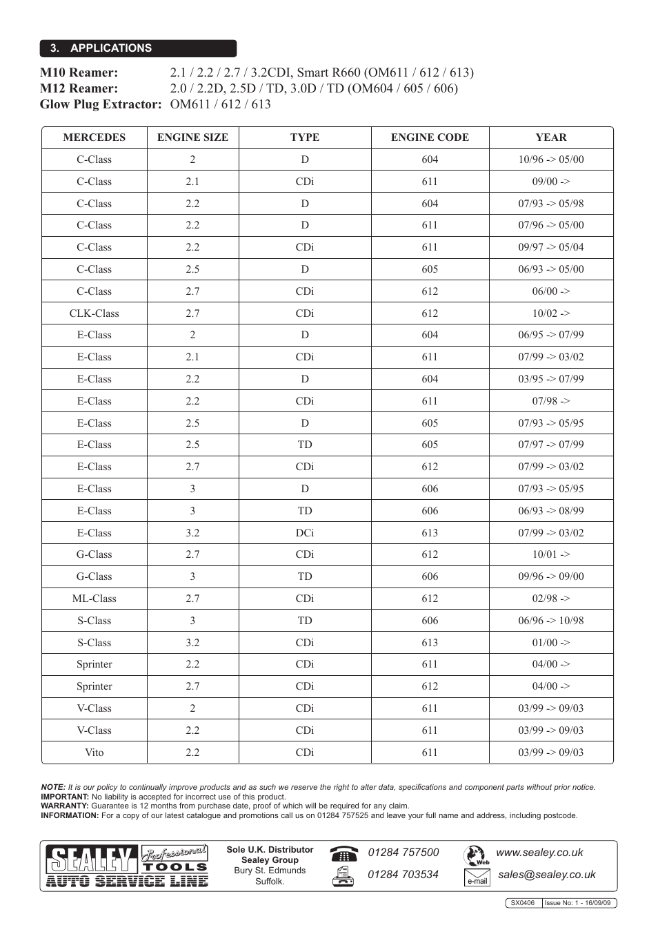 Sealey SX0406 User Manual | Page 2 / 2