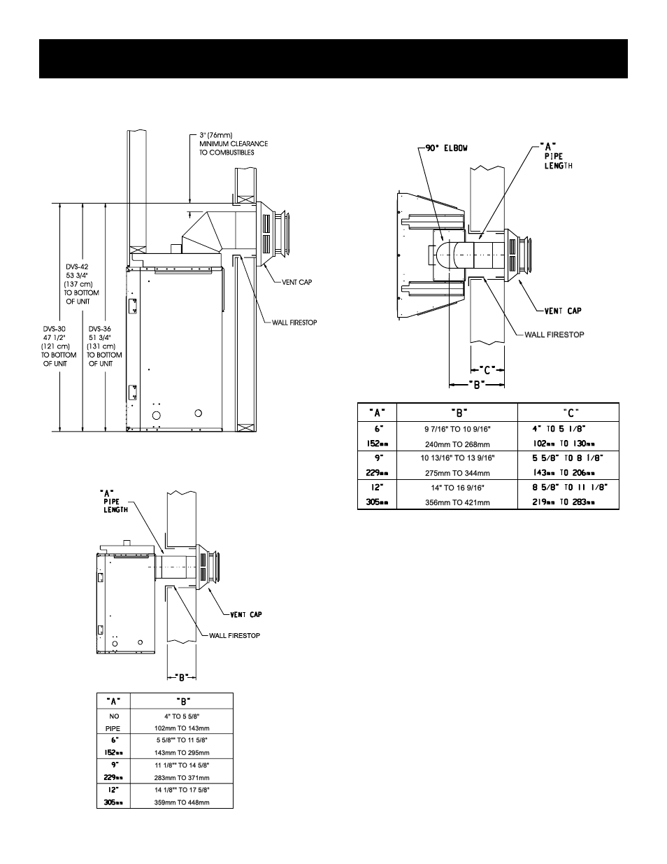 Installation (continued), Vertical, 90, Figure 15 vertical, 90 | Elbow to horizontal out the wall, Figure 16 | DVS -30-2 User Manual | Page 12 / 52