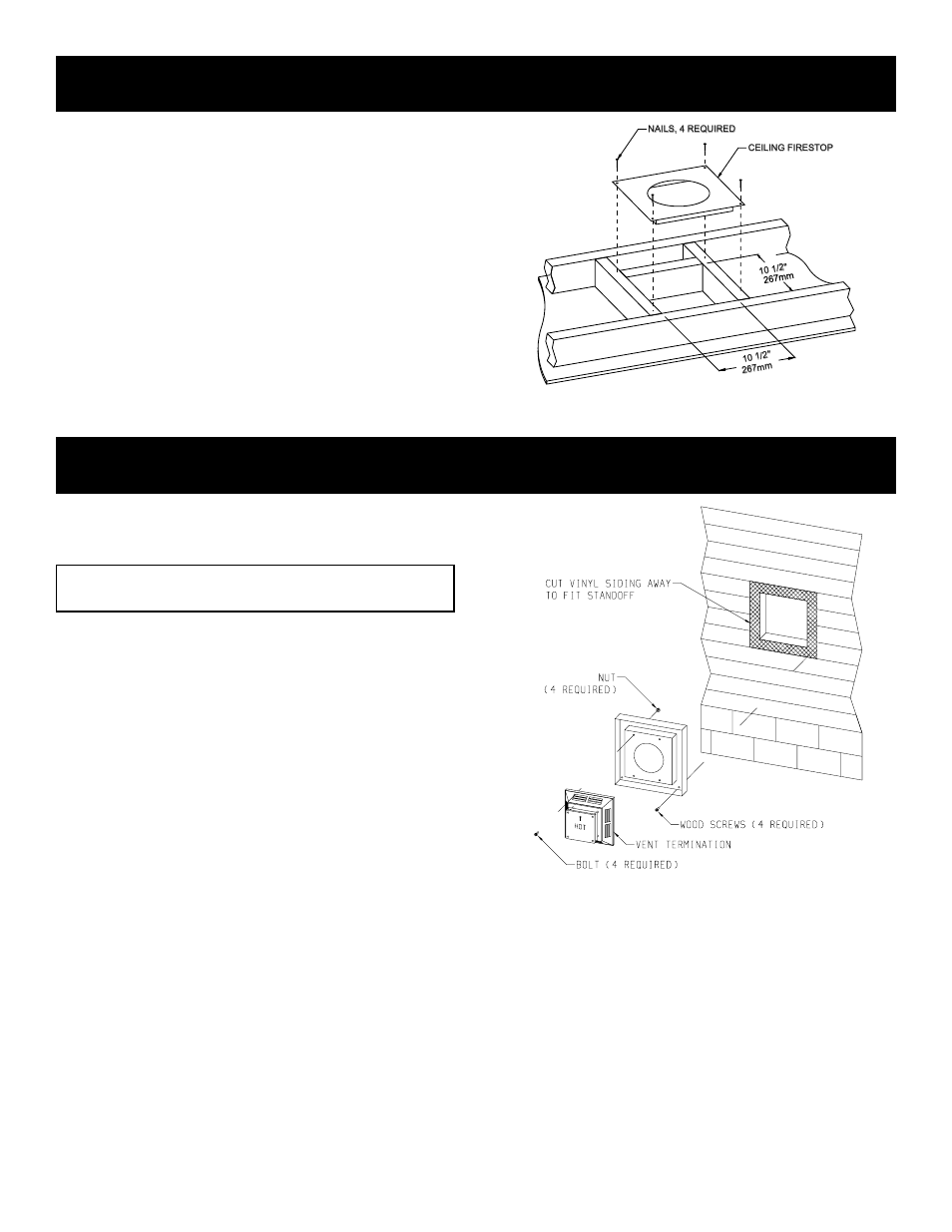 Dvs-36 & dvs-42 framing and finishing (continued), Horizontal termination (for all models) | DVS -30-2 User Manual | Page 22 / 52