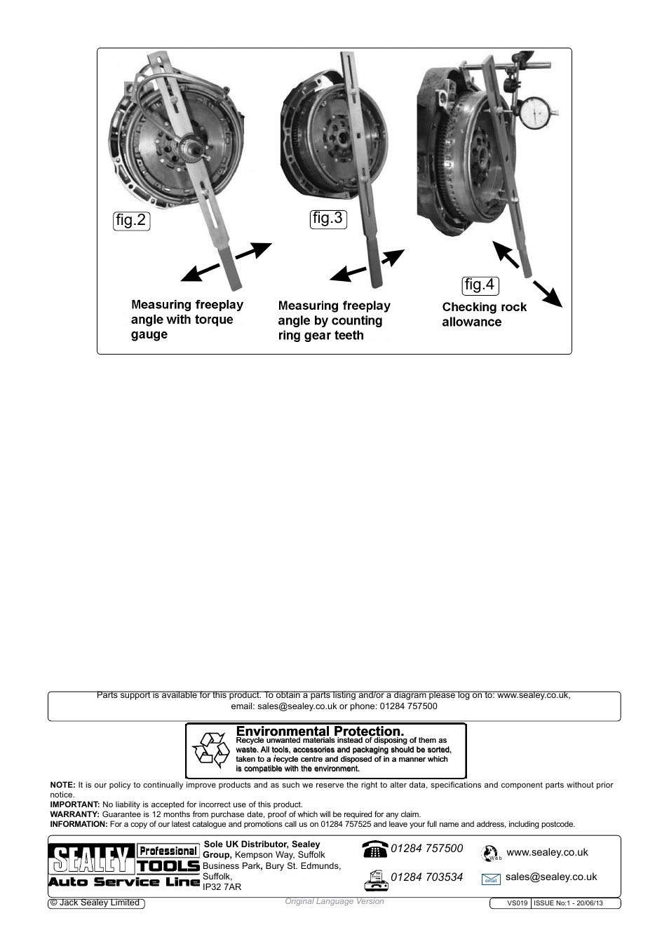 Fig.2 fig.3 fig.4, Environmental protection | Sealey VS019 User Manual | Page 3 / 3