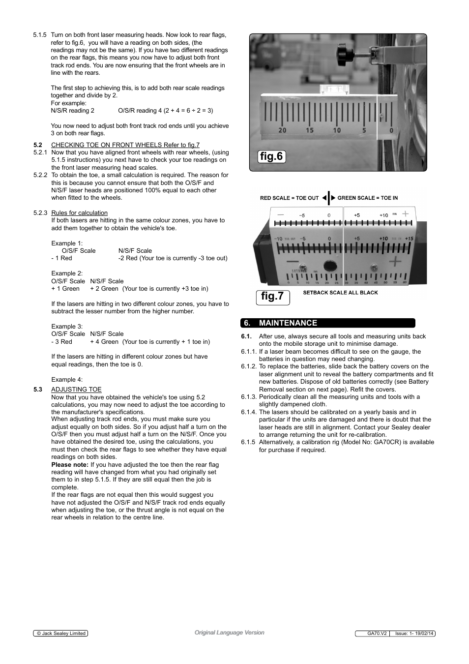 Fig.6, Fig.7, Maintenance | Sealey GA70 User Manual | Page 3 / 4