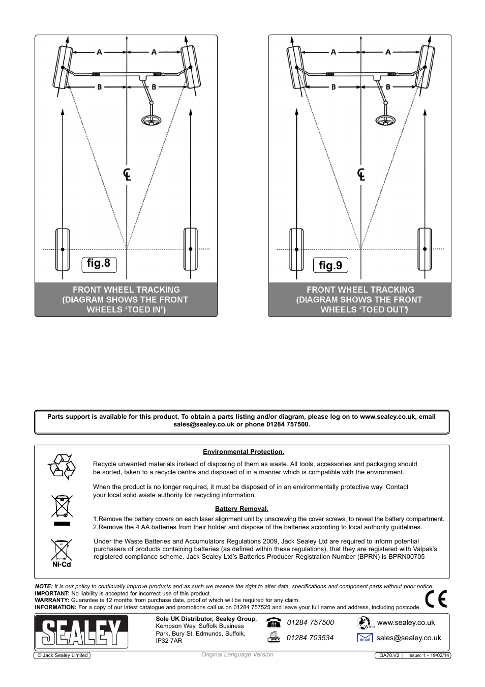 Fig.8, Fig.9 | Sealey GA70 User Manual | Page 4 / 4