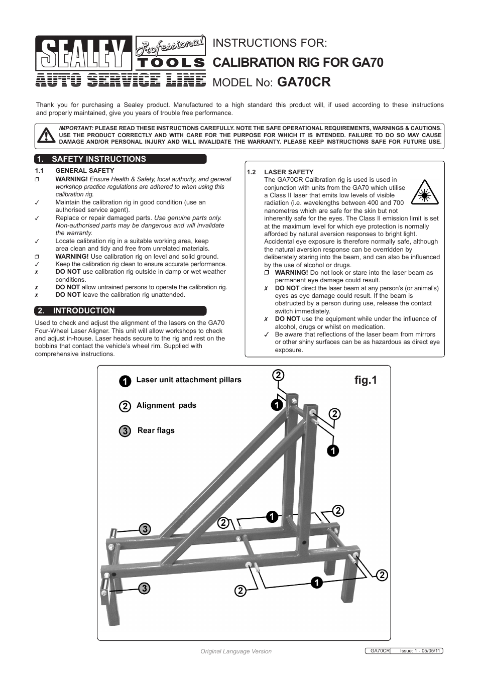 Sealey GA70CR User Manual | 2 pages