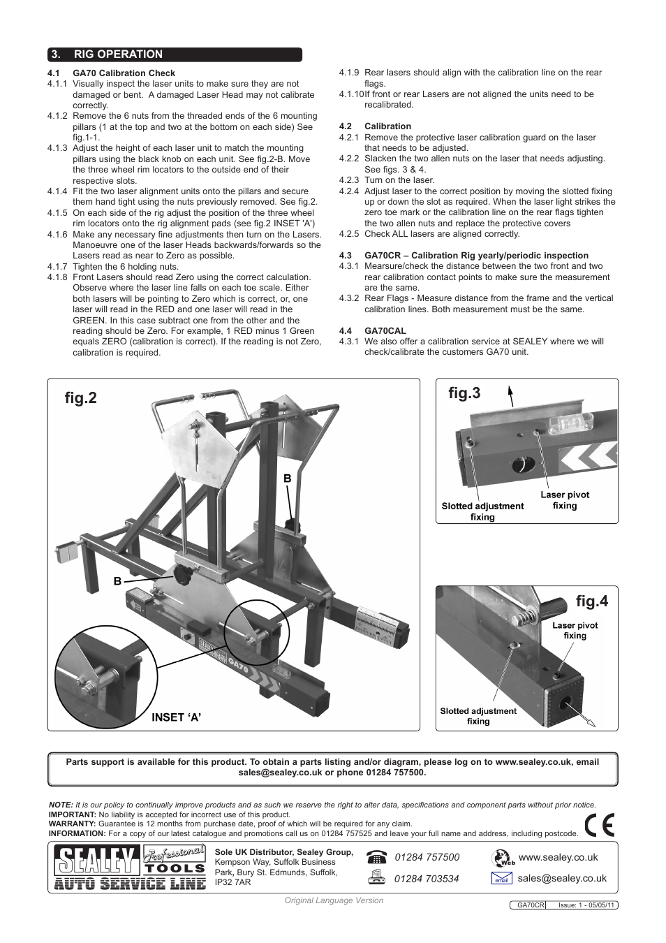 Fig.2, Fig.3 fig.4, Rig operation | Sealey GA70CR User Manual | Page 2 / 2