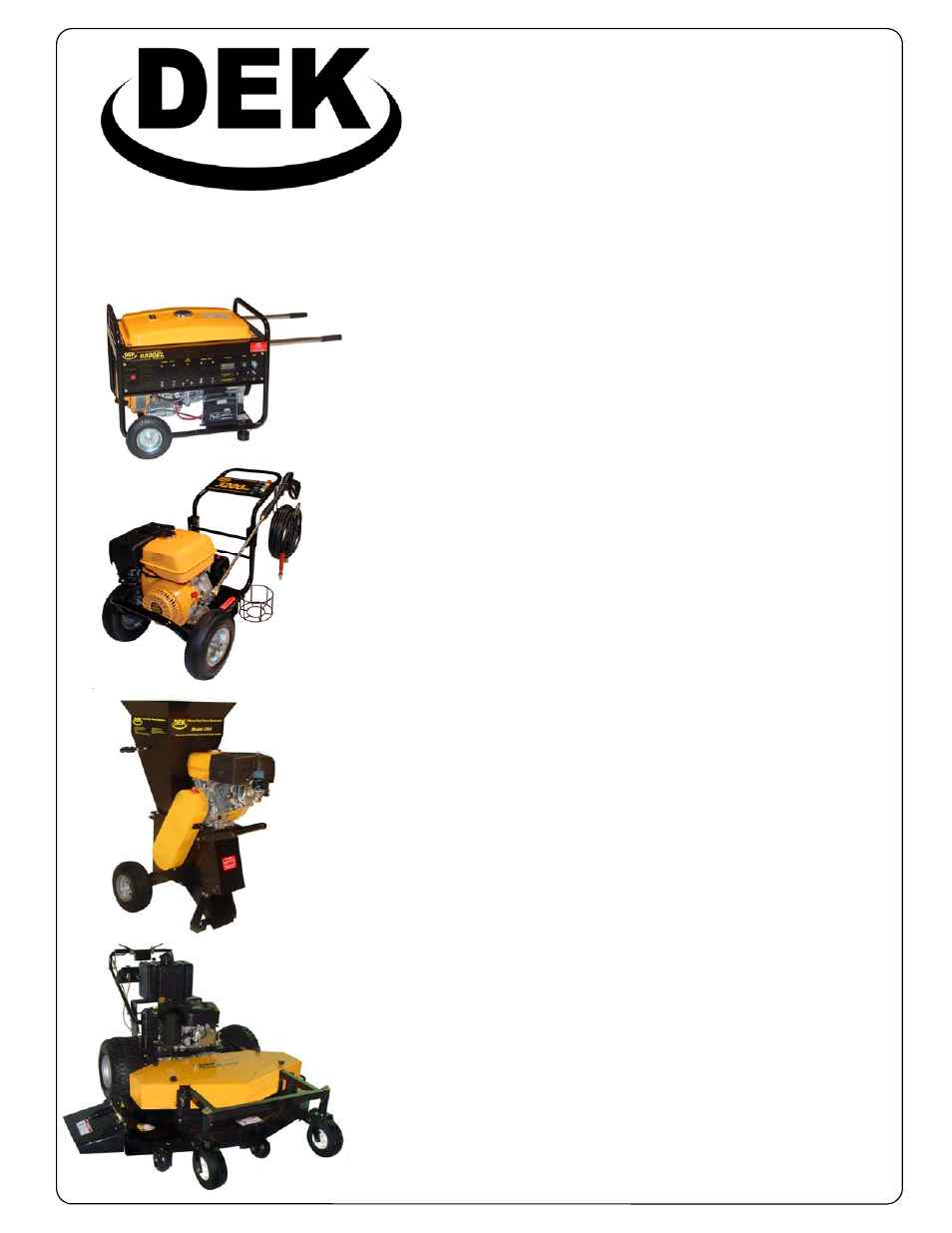 Heavy duty power equipment | DEKPower 36HX User Manual | Page 2 / 21