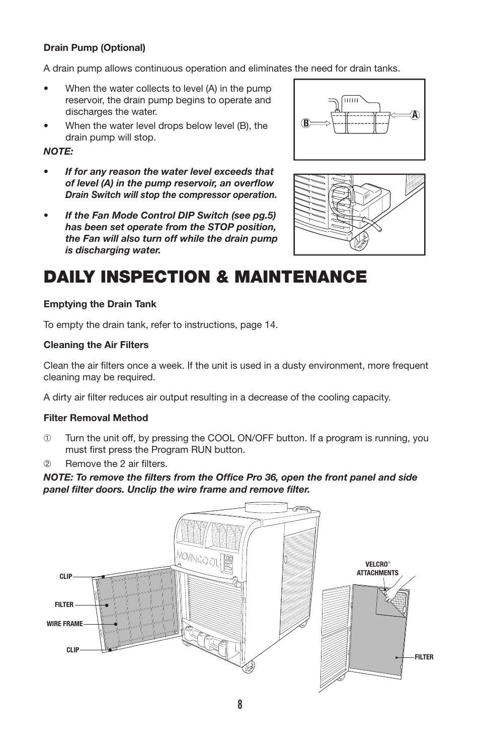 Daily inspection & maintenance | Denso OFFICE PRO 36 User Manual | Page 11 / 16