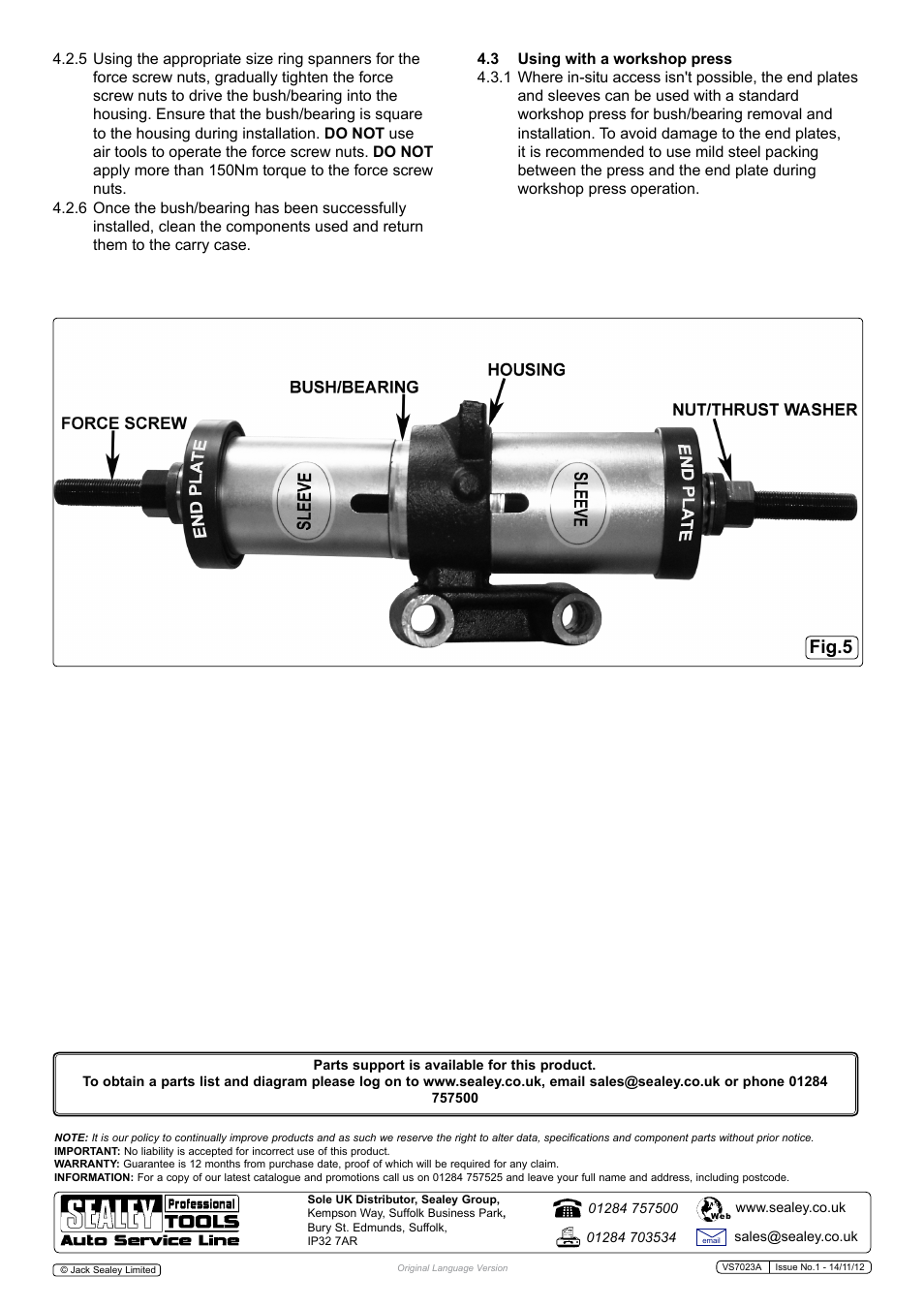 Fig.5 | Sealey VS7023A User Manual | Page 3 / 3