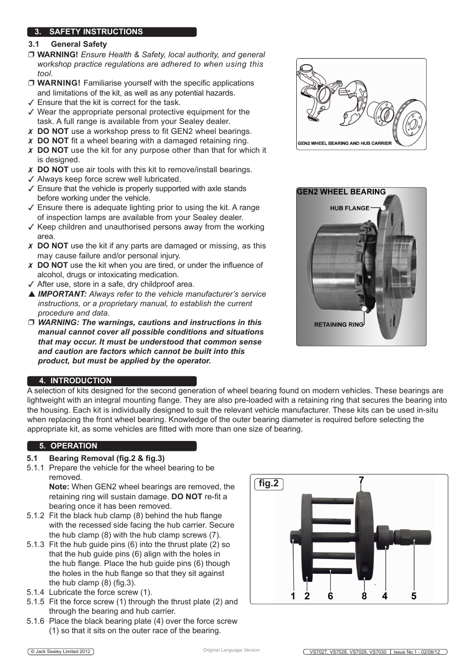 Sealey VS7027 User Manual | Page 2 / 3