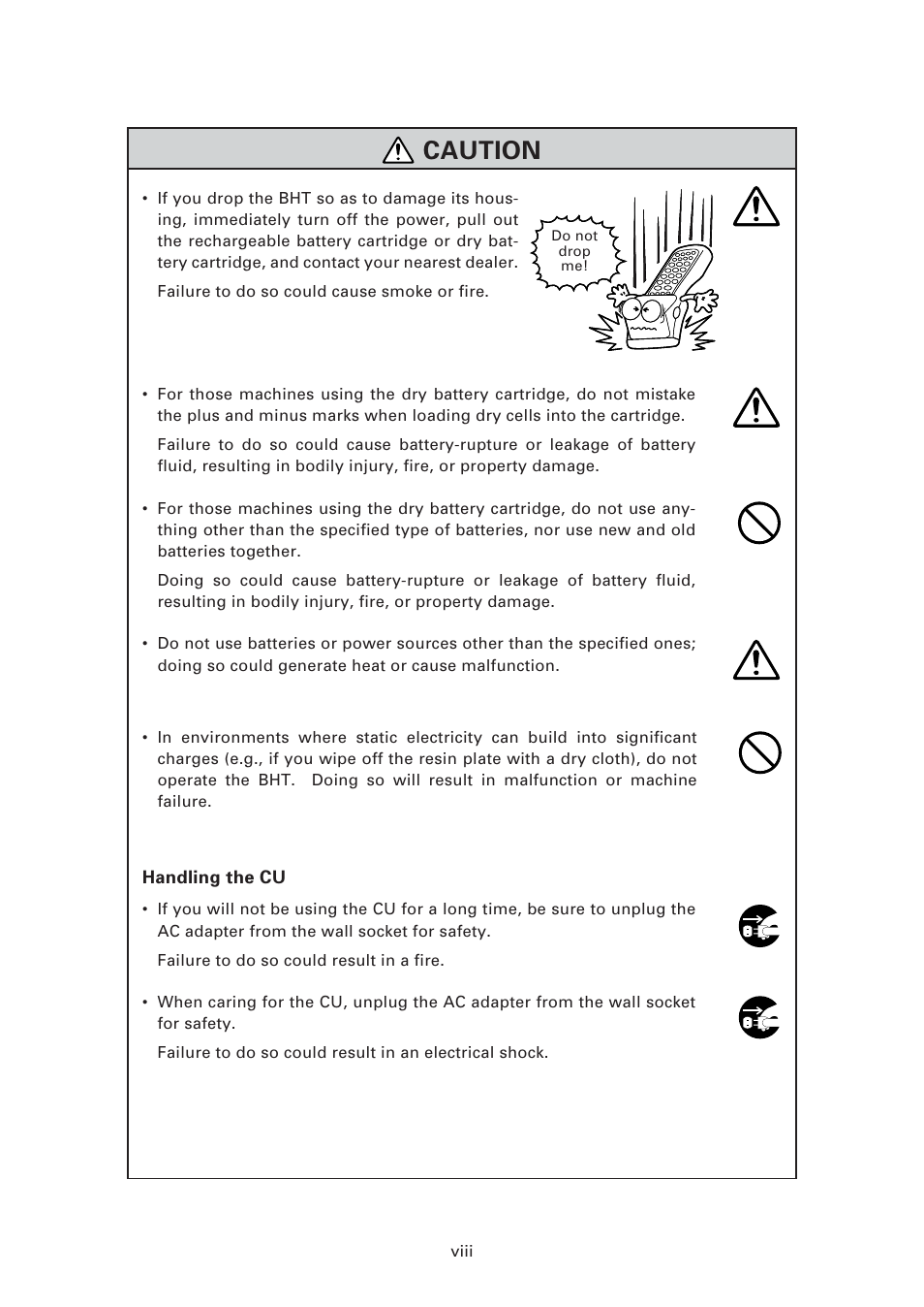 Caution | Denso BHT-7500 User Manual | Page 10 / 217