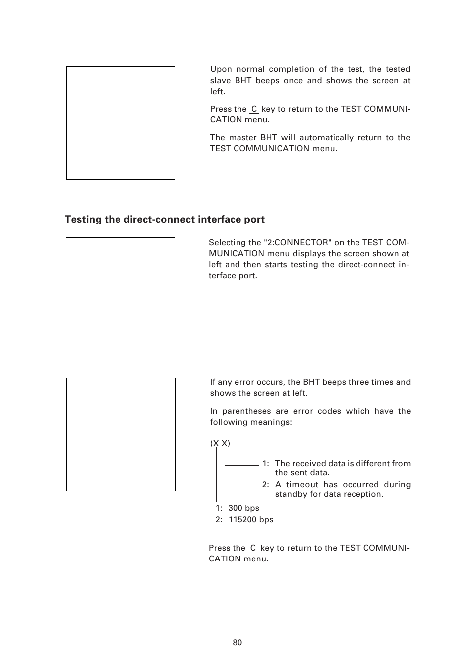 Testing the direct-connect interface port | Denso BHT-7500 User Manual | Page 100 / 217