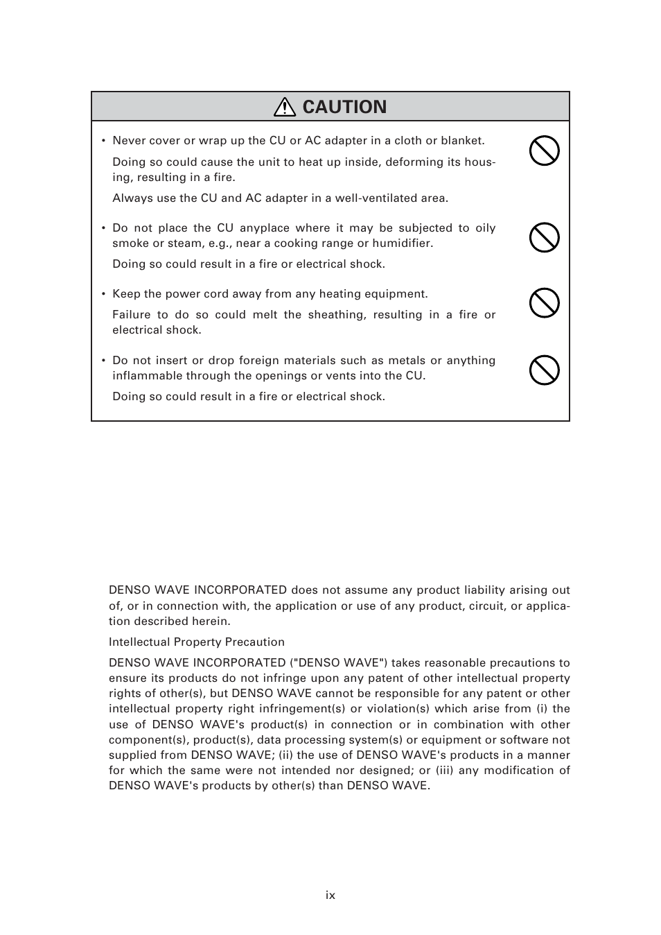 Caution | Denso BHT-7500 User Manual | Page 11 / 217