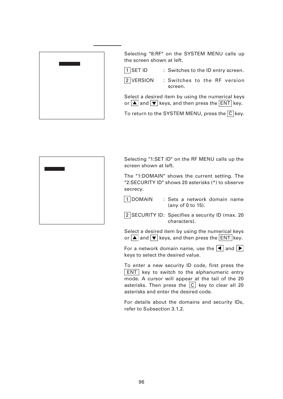 8 ] rf menu, 1] id entry screen | Denso BHT-7500 User Manual | Page 116 / 217