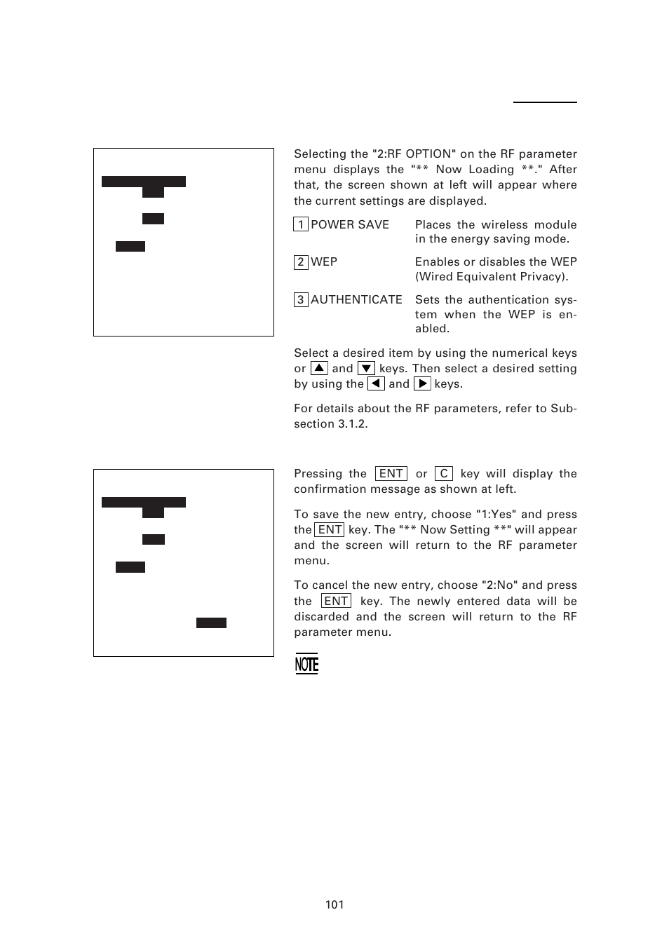 2] rf option screen | Denso BHT-7500 User Manual | Page 121 / 217