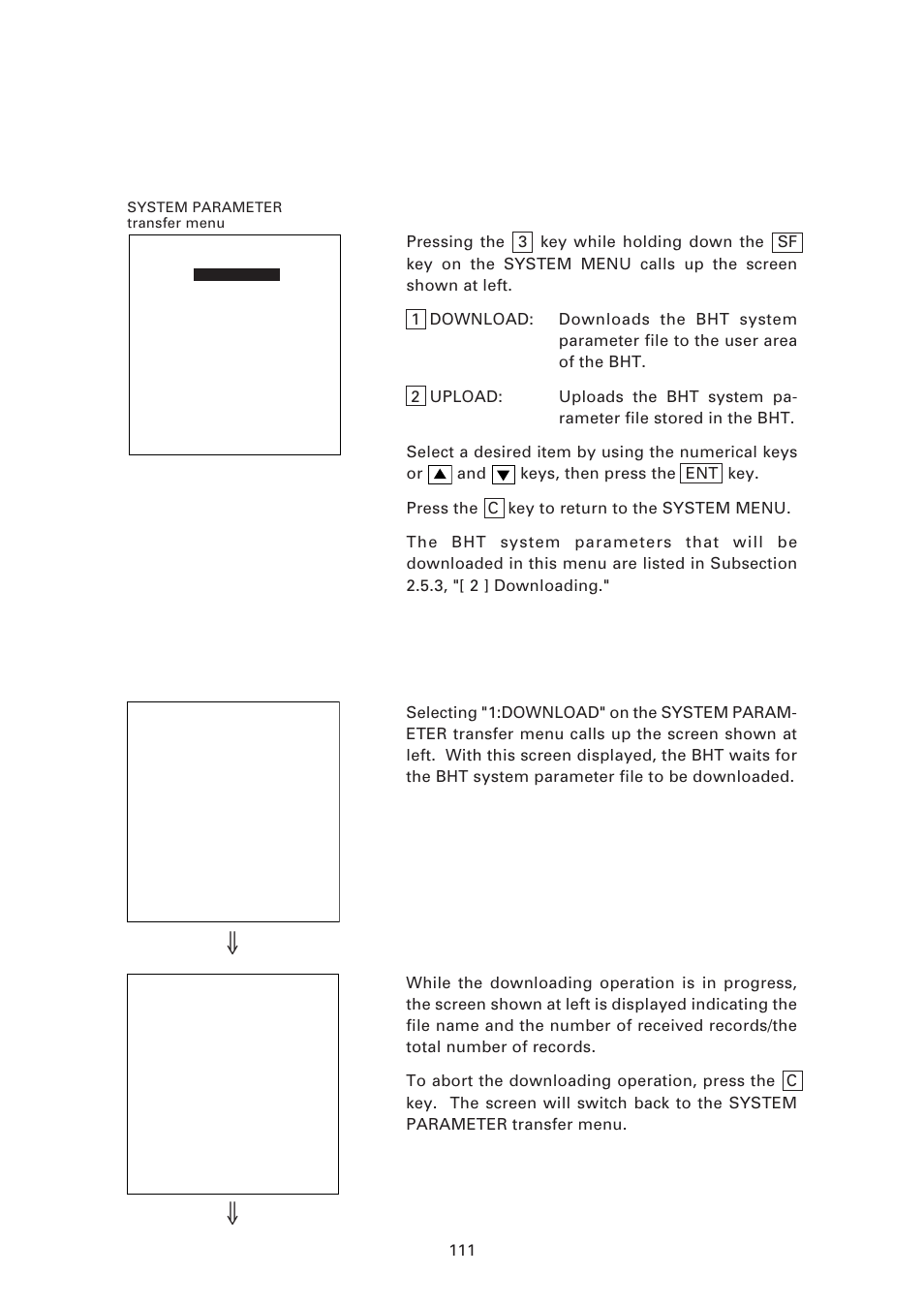 1] downloading the bht system parameter file | Denso BHT-7500 User Manual | Page 131 / 217