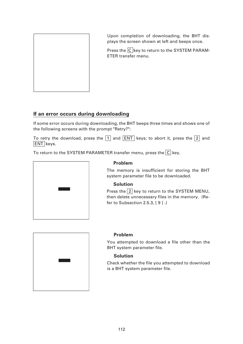 If an error occurs during downloading | Denso BHT-7500 User Manual | Page 132 / 217