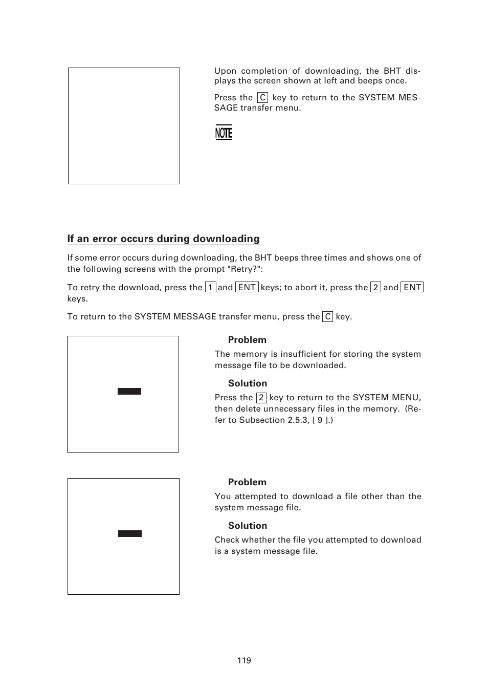 If an error occurs during downloading | Denso BHT-7500 User Manual | Page 139 / 217