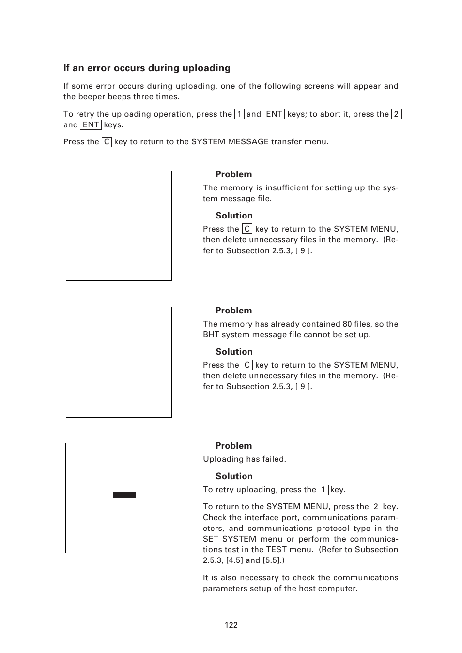 If an error occurs during uploading | Denso BHT-7500 User Manual | Page 142 / 217