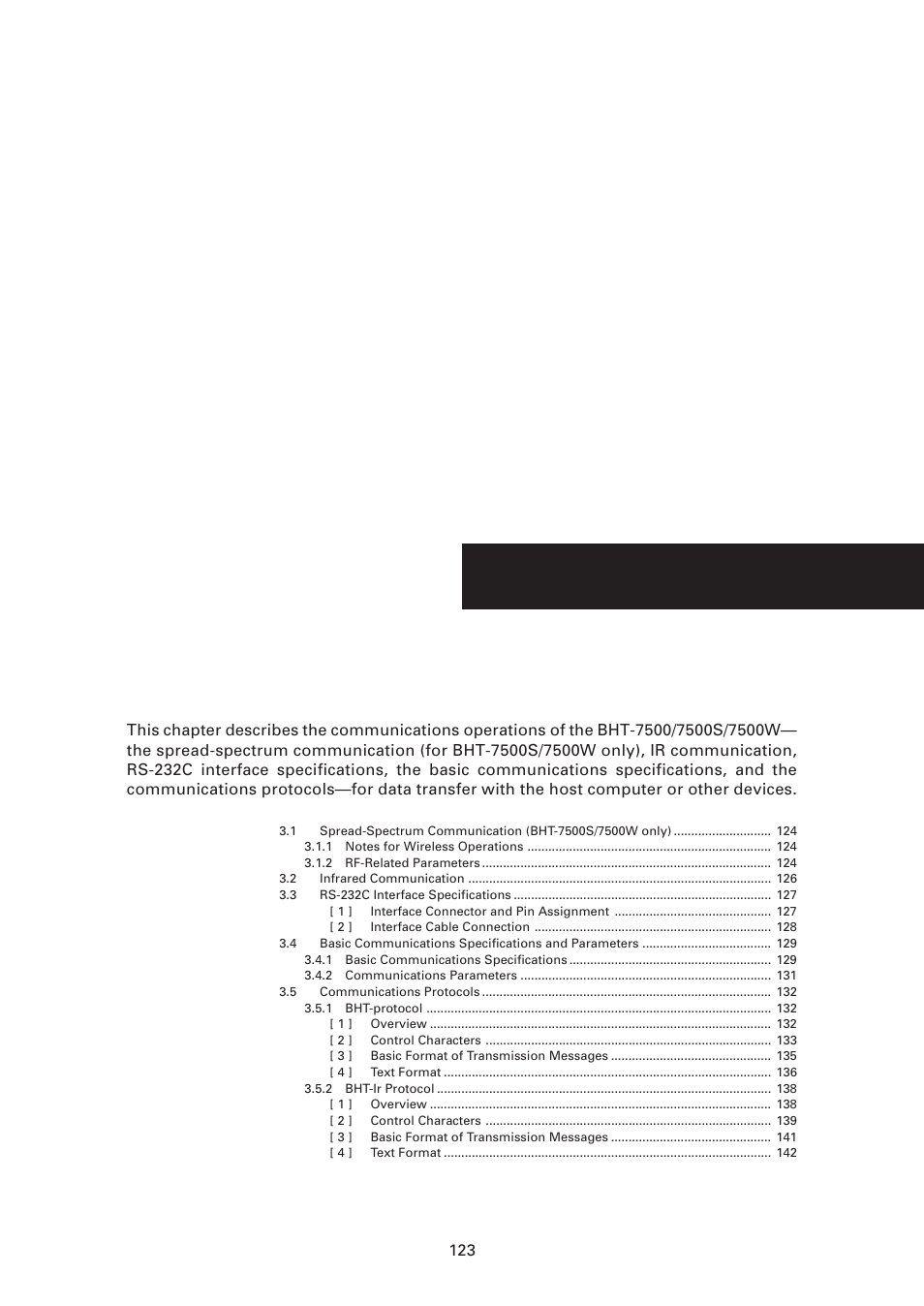 Chapter 3, Communications operations of the bht | Denso BHT-7500 User Manual | Page 143 / 217