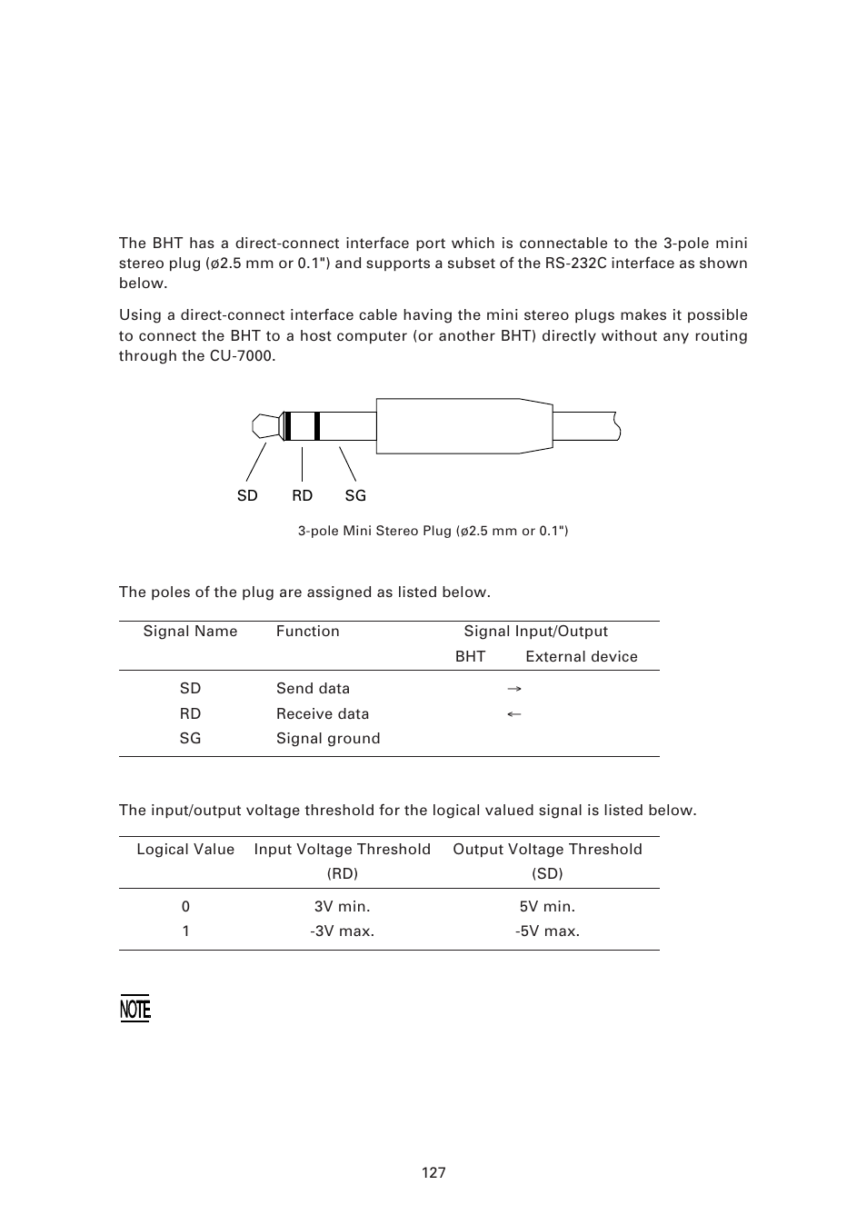 3 rs-232c interface specifications, 1 ] interface connector and pin assignment | Denso BHT-7500 User Manual | Page 147 / 217