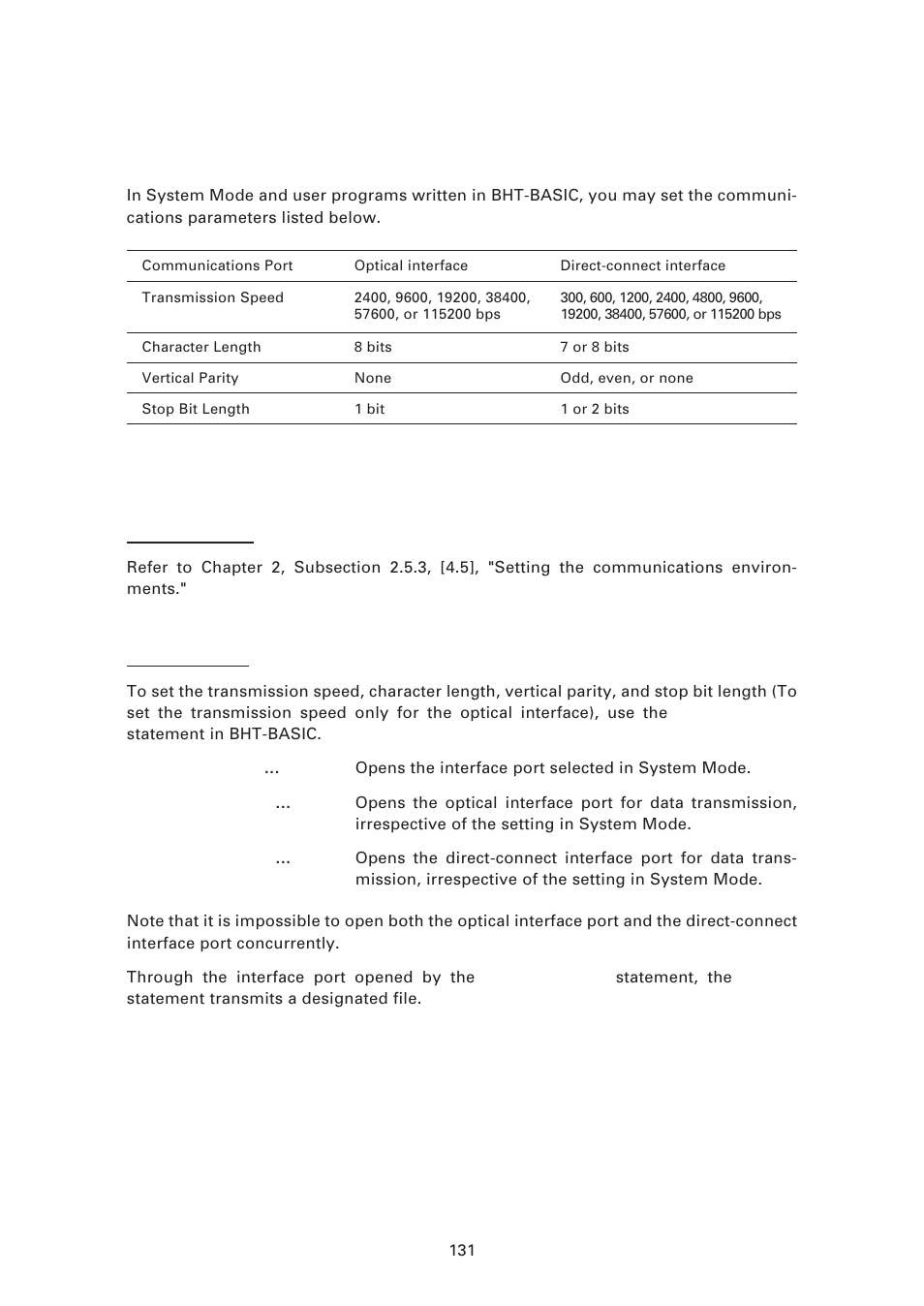 2 communications parameters | Denso BHT-7500 User Manual | Page 151 / 217