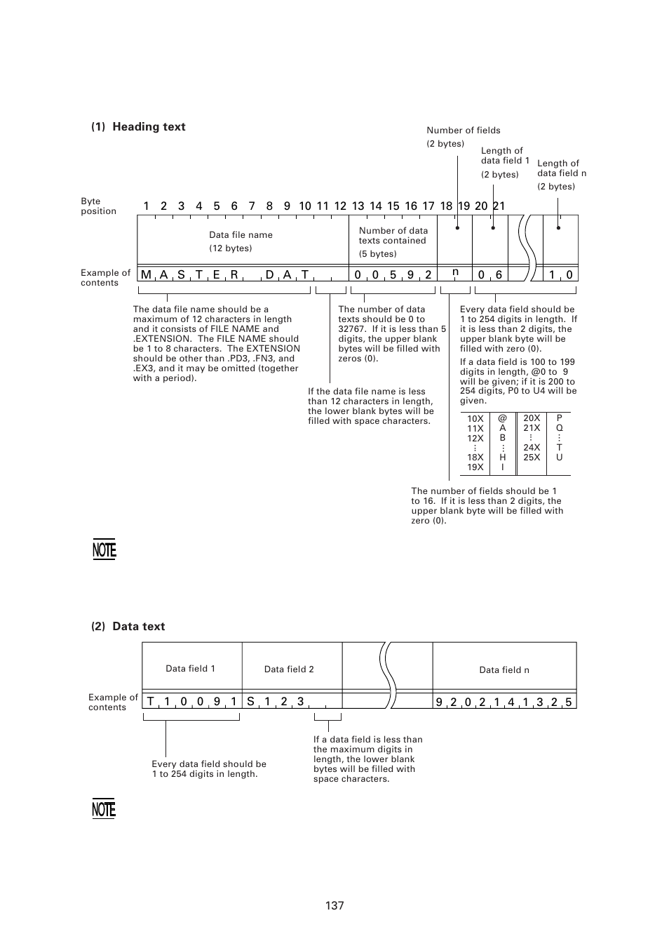 Data text format | Denso BHT-7500 User Manual | Page 157 / 217