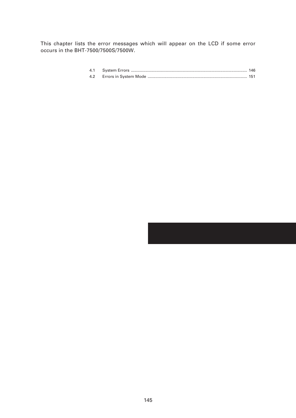 Chapter 4, Error messages | Denso BHT-7500 User Manual | Page 165 / 217