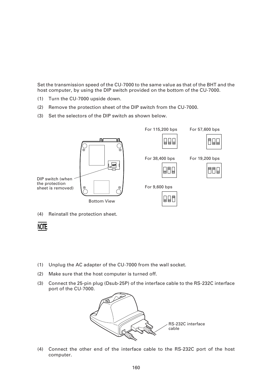 4 communicating with the host computer, 2 interface cable connection | Denso BHT-7500 User Manual | Page 180 / 217