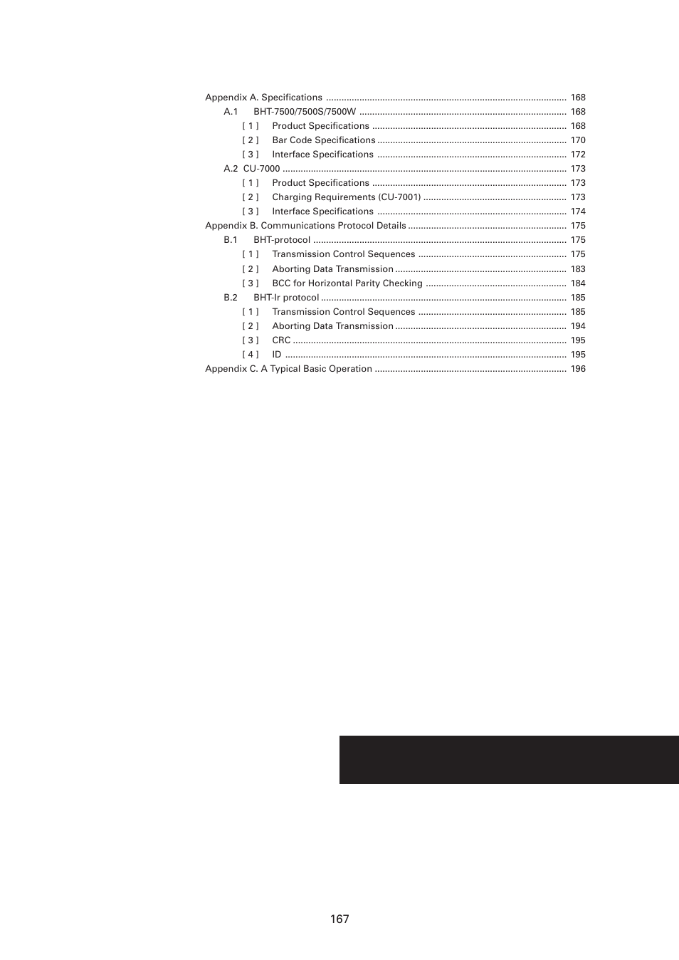 Appendices | Denso BHT-7500 User Manual | Page 187 / 217