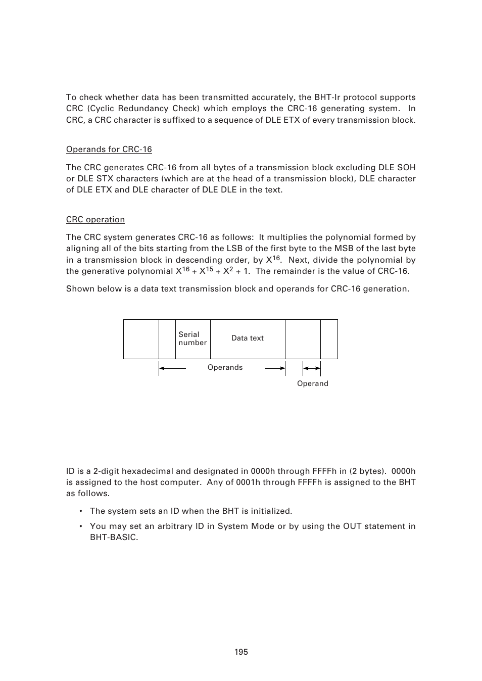 3 ] crc, 4 ] id | Denso BHT-7500 User Manual | Page 215 / 217