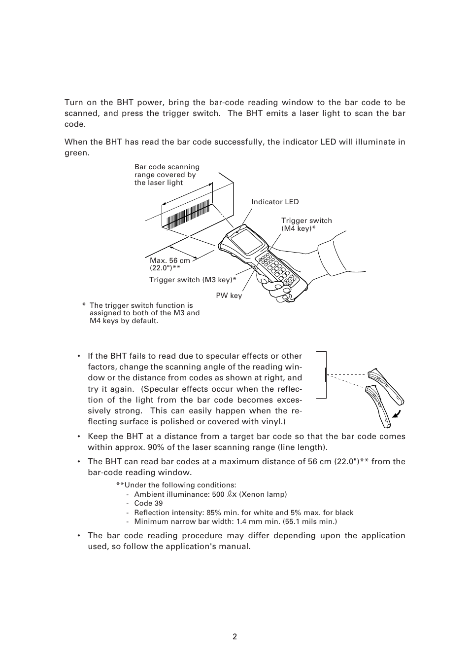 1 reading bar codes | Denso BHT-7500 User Manual | Page 22 / 217