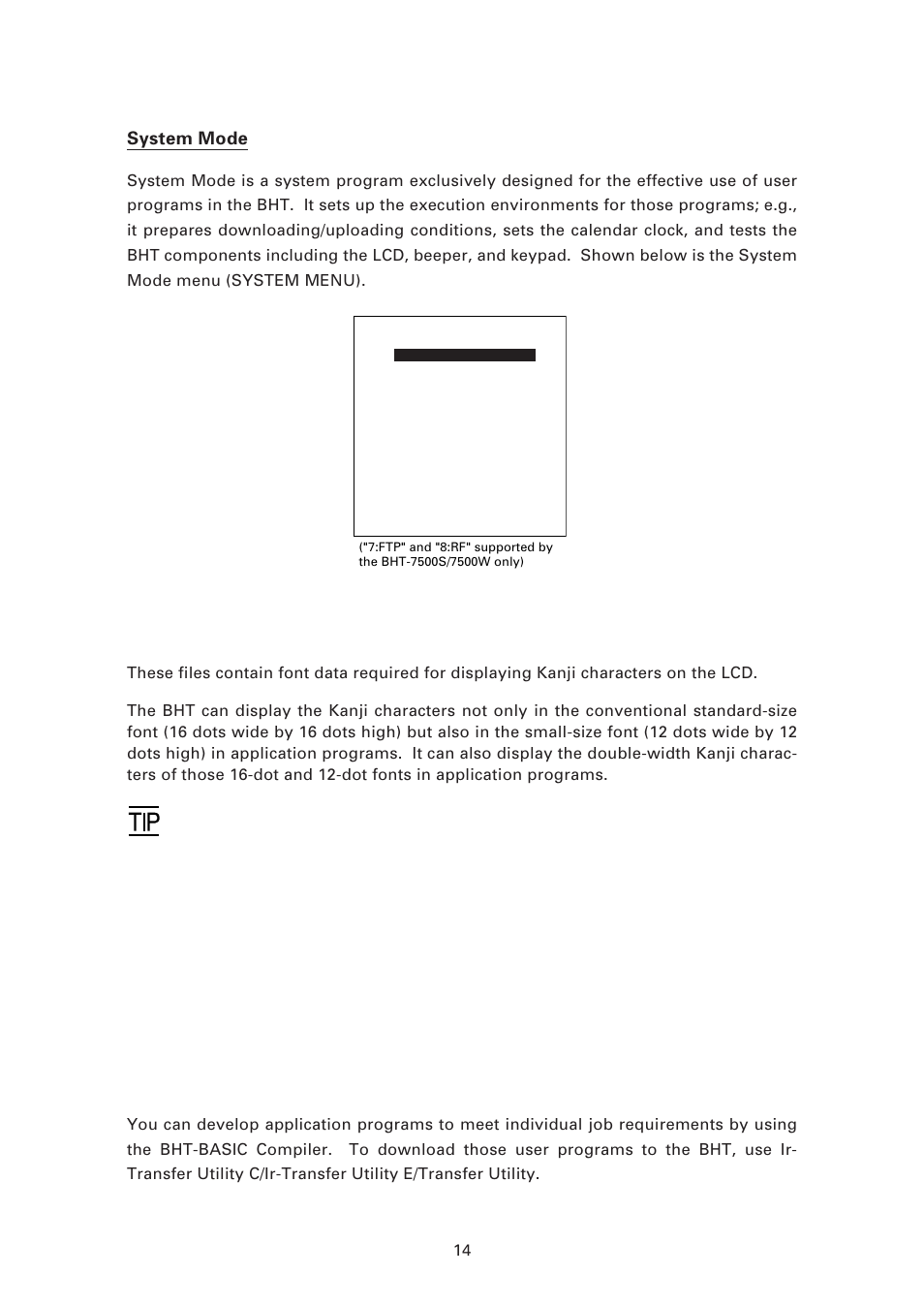 Jis level 1 and level 2 font files, User programs | Denso BHT-7500 User Manual | Page 34 / 217