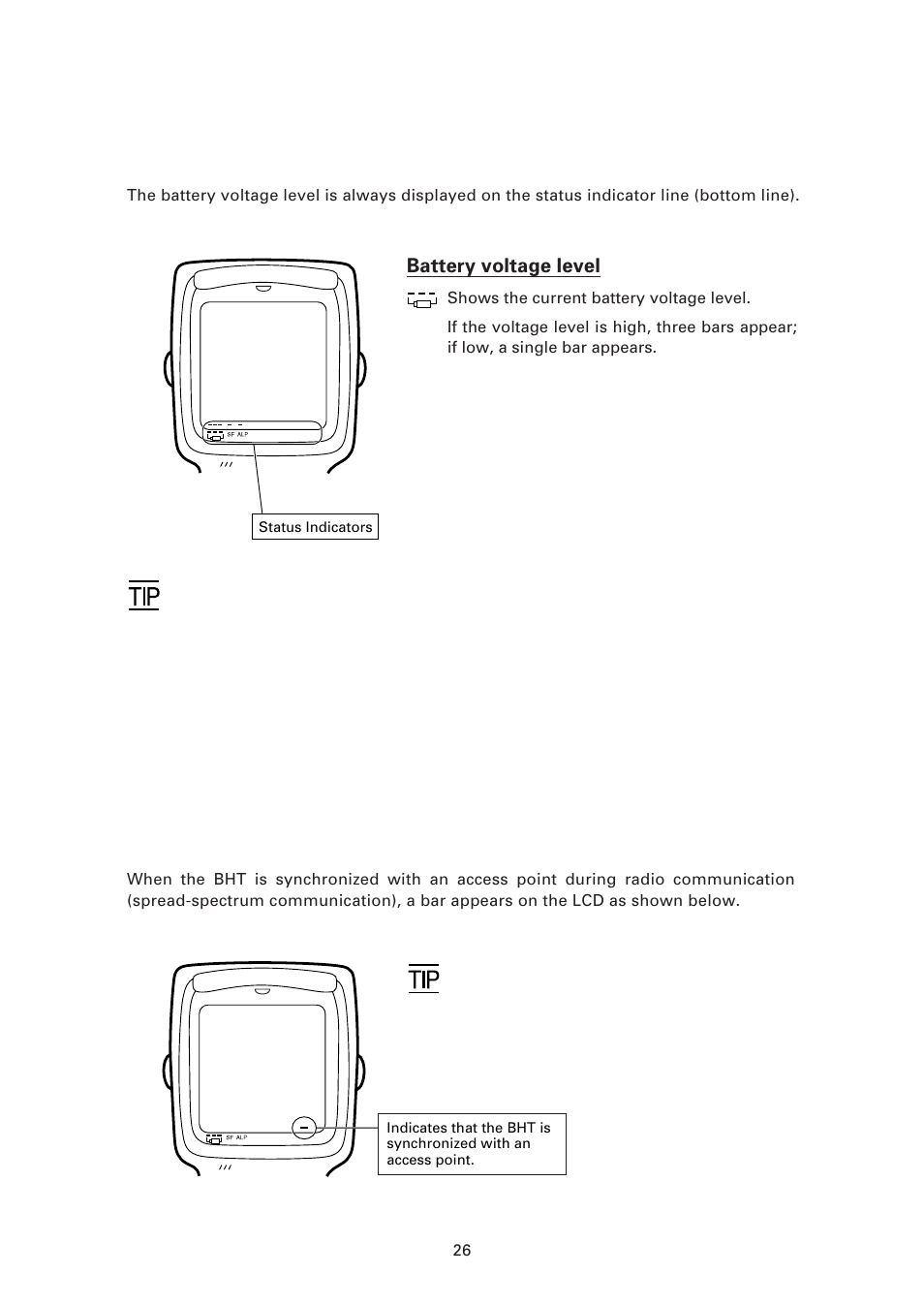 4 battery voltage display | Denso BHT-7500 User Manual | Page 46 / 217