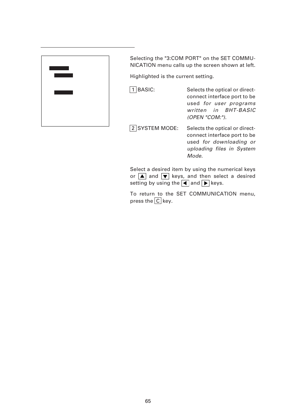 3] setting the interface port | Denso BHT-7500 User Manual | Page 85 / 217