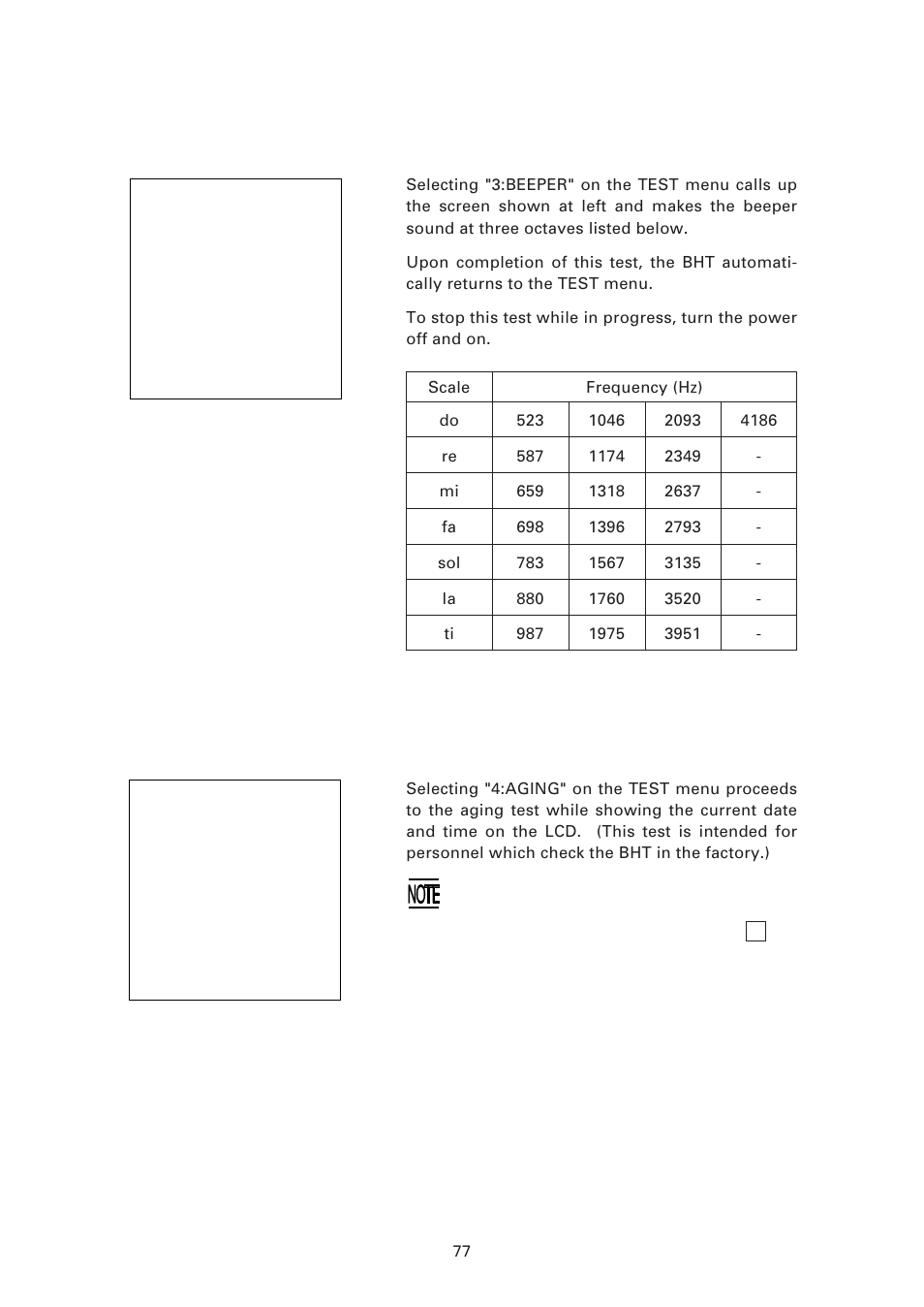 3] beeper scale test, 4] aging test | Denso BHT-7500 User Manual | Page 97 / 217