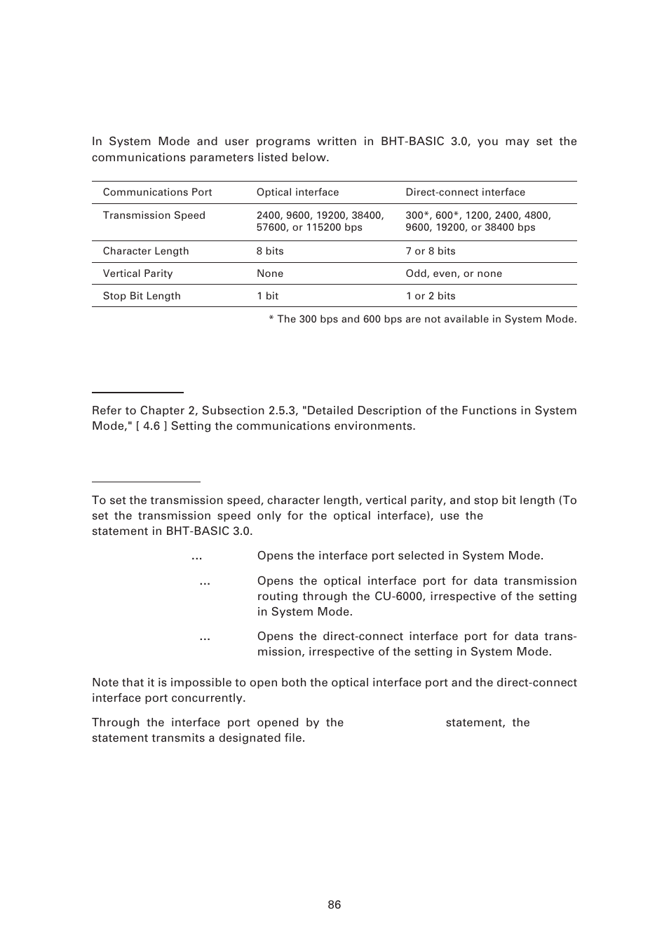 2 communications parameters, Communications parameters | Denso BHT-6000 User Manual | Page 101 / 178