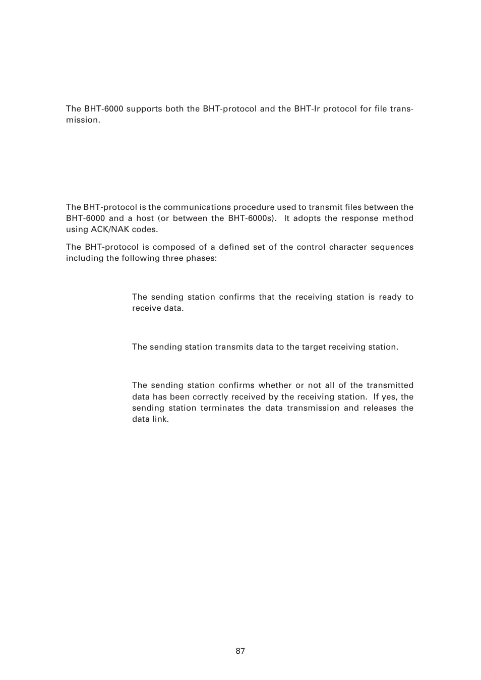 3 communications protocols, 1 bht-protocol, 1 ] overview | Communications protocols, Bht-protocol, Overview | Denso BHT-6000 User Manual | Page 102 / 178