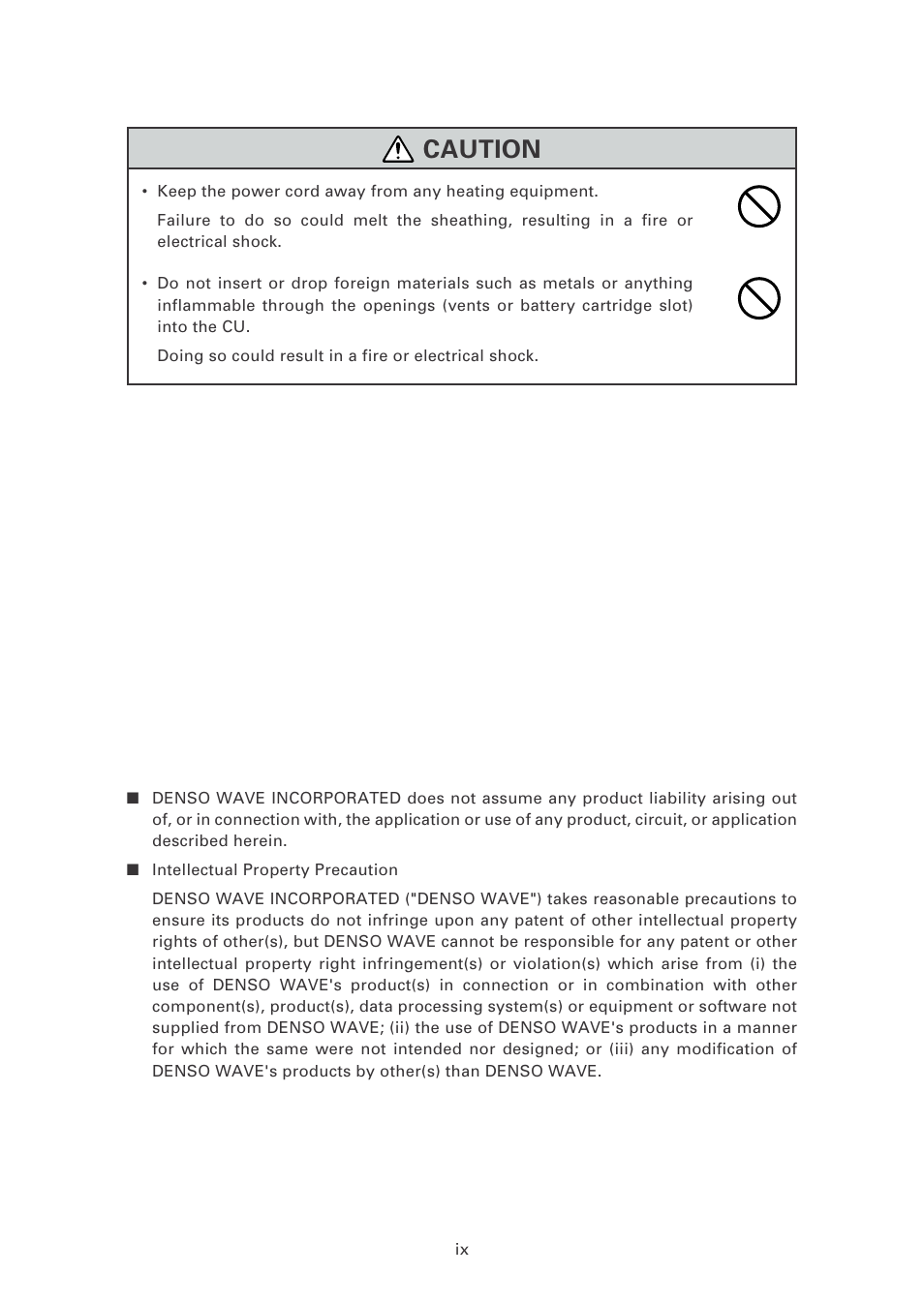 Caution | Denso BHT-6000 User Manual | Page 11 / 178