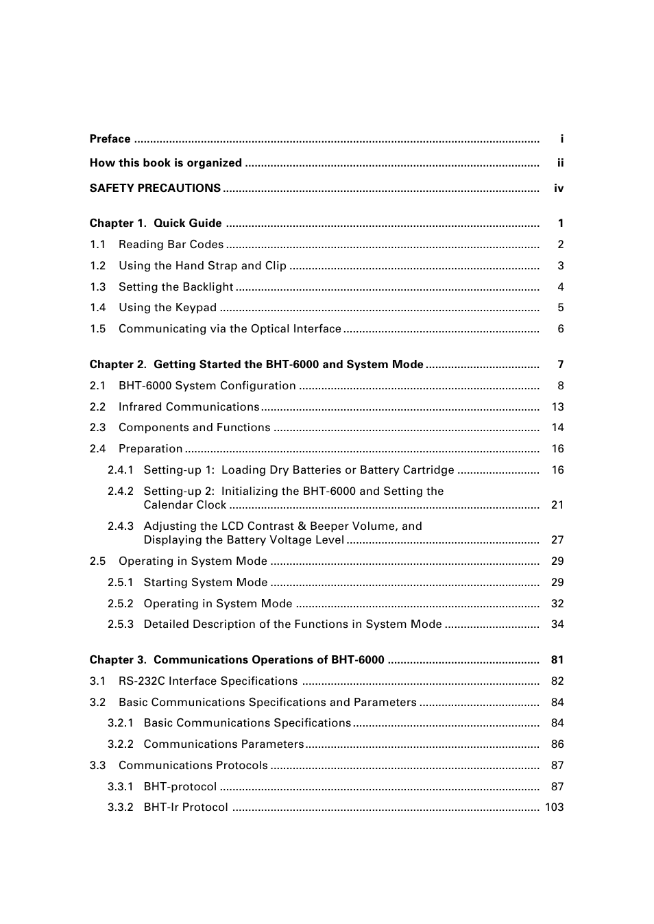 Content overviews | Denso BHT-6000 User Manual | Page 13 / 178