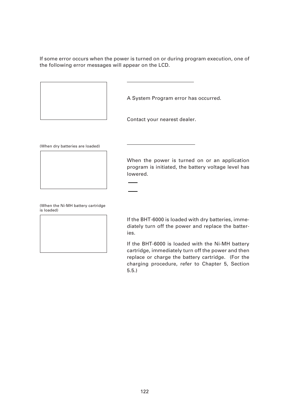 1 system errors, System errors | Denso BHT-6000 User Manual | Page 137 / 178