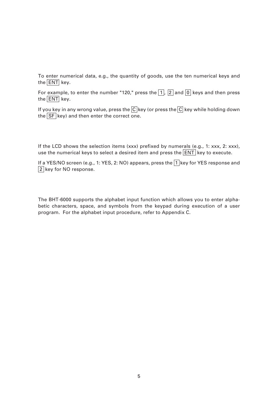 4 using the keypad, Using the keypad | Denso BHT-6000 User Manual | Page 20 / 178