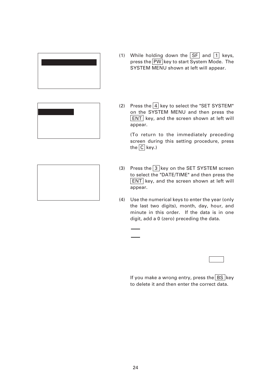 2 ] setting the calendar clock (date and time), Setting the calendar clock (date and time) | Denso BHT-6000 User Manual | Page 39 / 178
