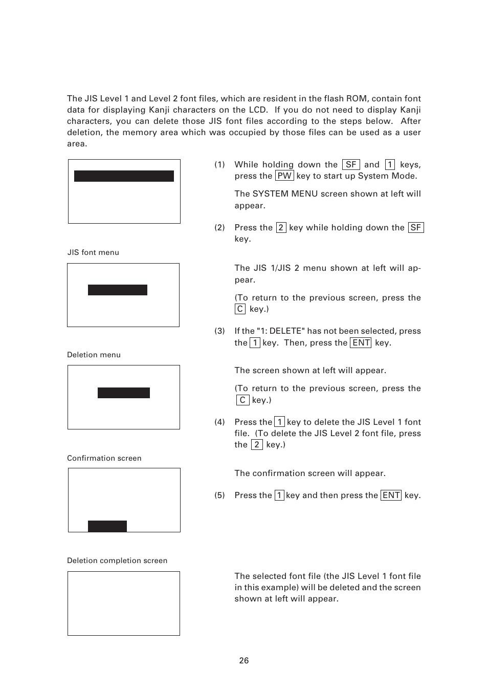 3 ] deleting the jis font files, Deleting the jis font files | Denso BHT-6000 User Manual | Page 41 / 178