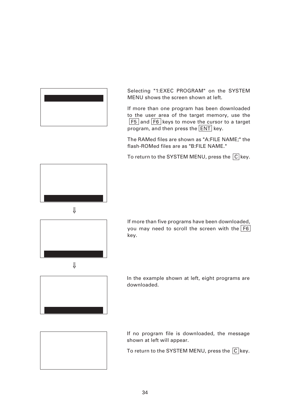 1 ] program execution, Program execution | Denso BHT-6000 User Manual | Page 49 / 178
