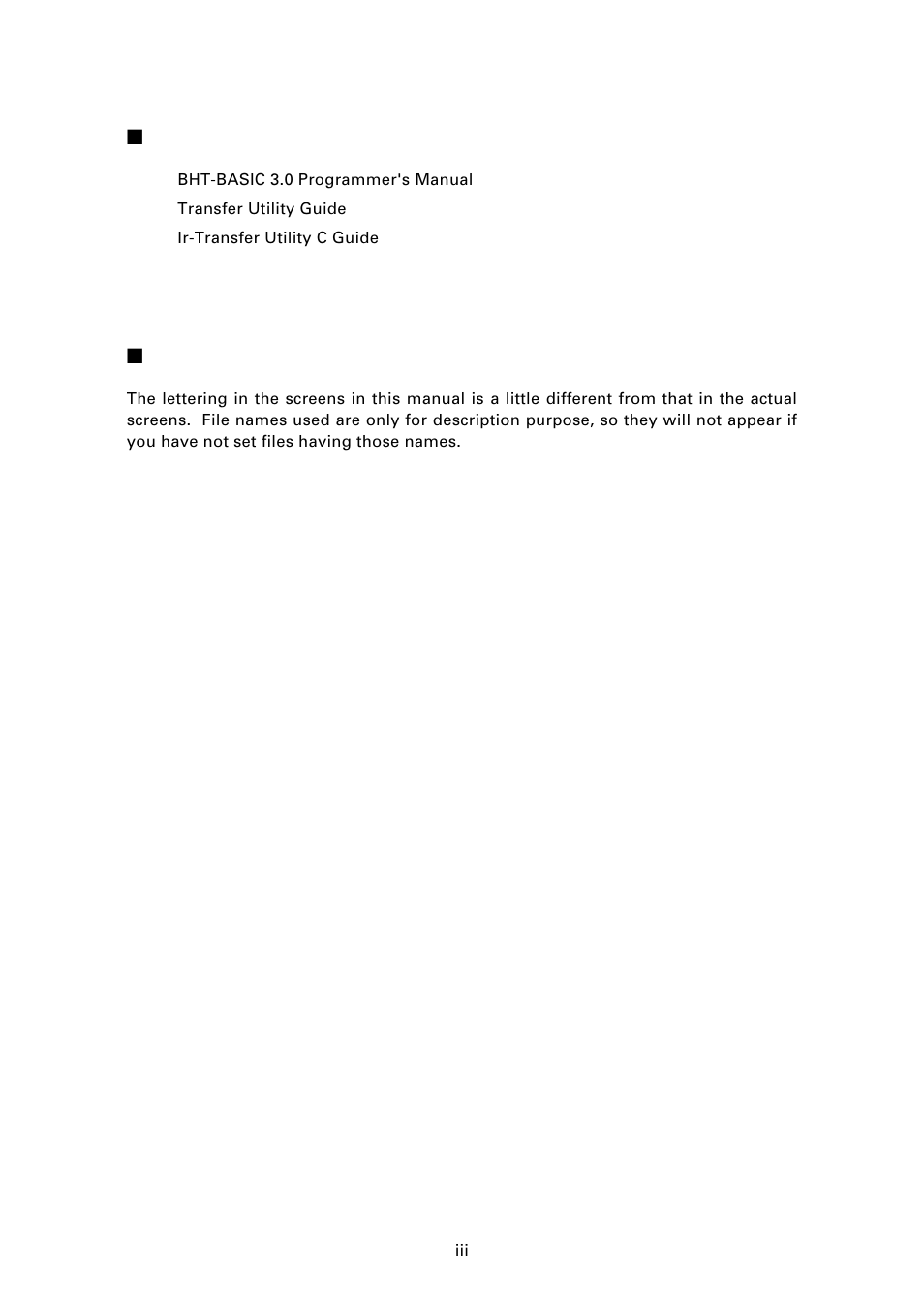 Related publications, Screen indication | Denso BHT-6000 User Manual | Page 5 / 178