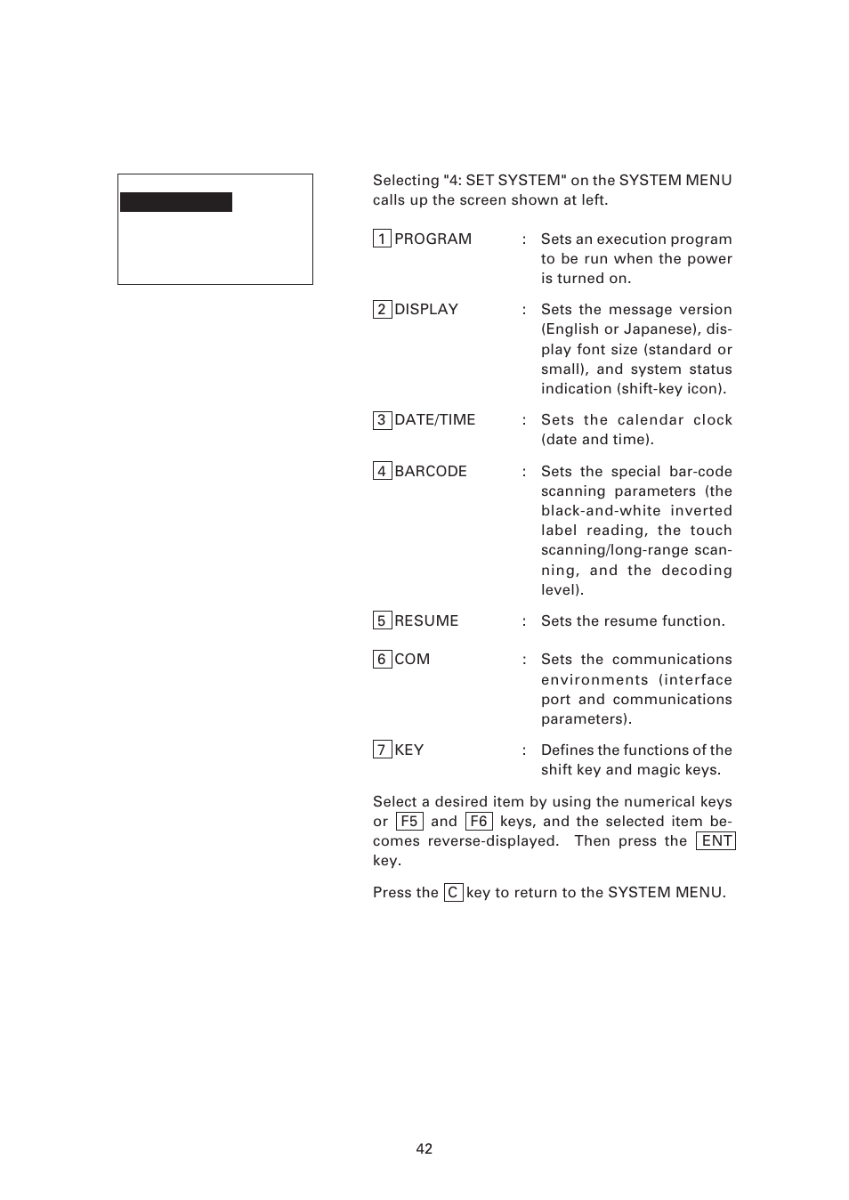 4 ] system environment setting, System environment setting | Denso BHT-6000 User Manual | Page 57 / 178