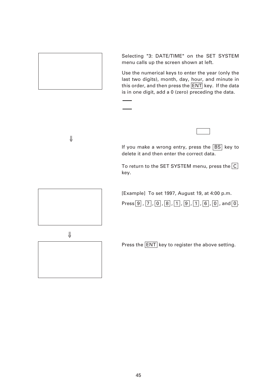 3] setting the calendar clock | Denso BHT-6000 User Manual | Page 60 / 178