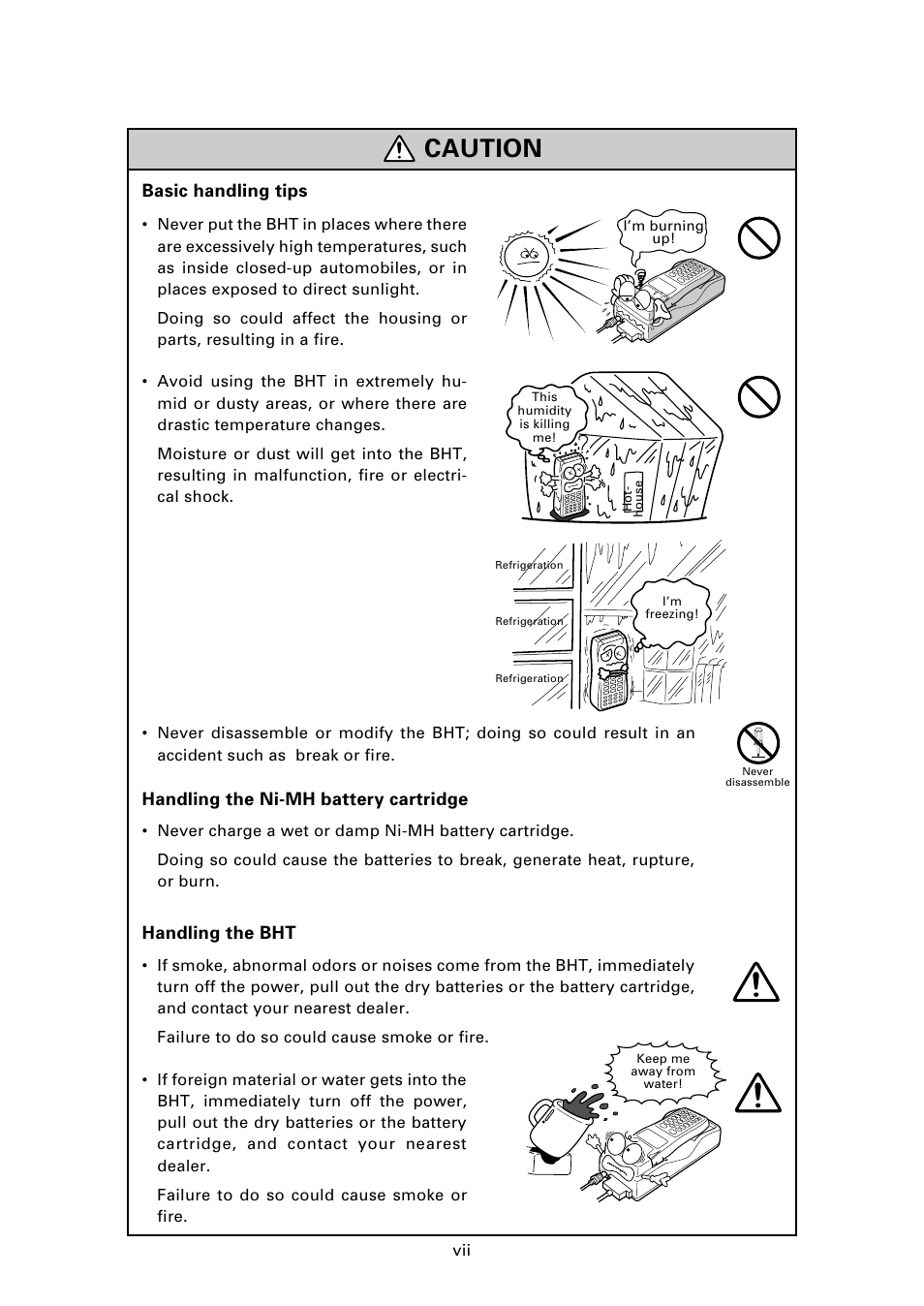 Caution | Denso BHT-6000 User Manual | Page 9 / 178