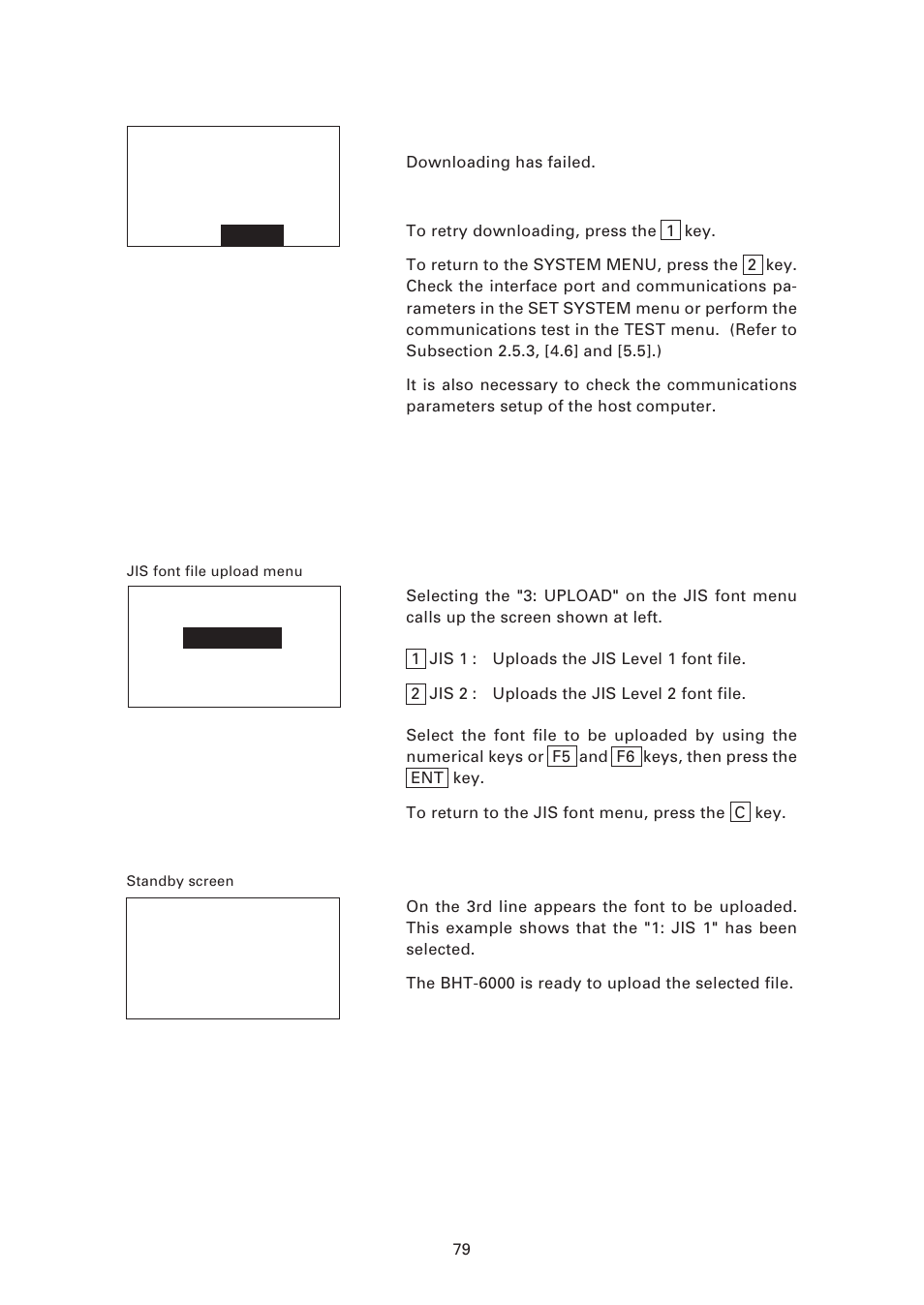 3] uploading the jis1/jis2 font file | Denso BHT-6000 User Manual | Page 94 / 178